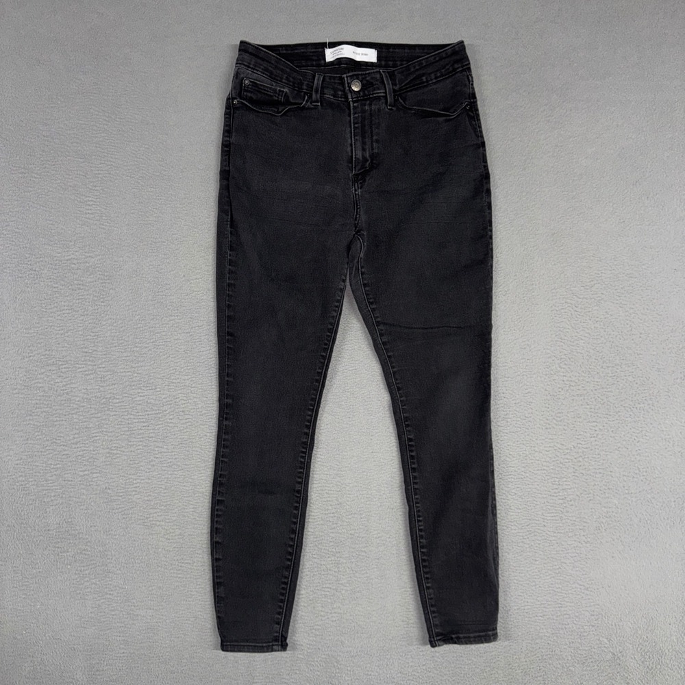 Signature Levis Jeans Womens 10 Short Black Mid Rise Skinny Stretch Denim Cotton